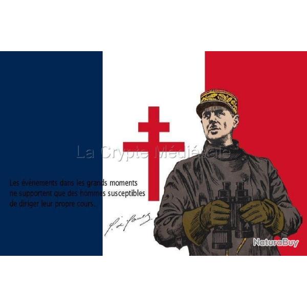 Drapeau CHARLES DE GAULLE/FRANCE LIBRE 90X60CM