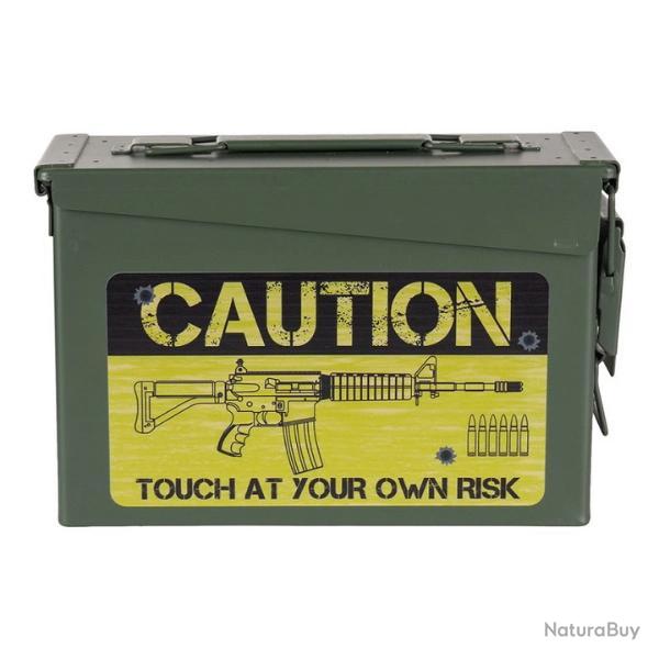 Bo�te � munitions Cal. 30mm - Design Militaire Caution Risk