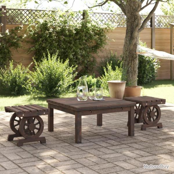 Repose-pieds de jardin lot de 2 bois de sapin massif