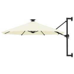 Parasol mural de jardin avec LED 300 cm sable
