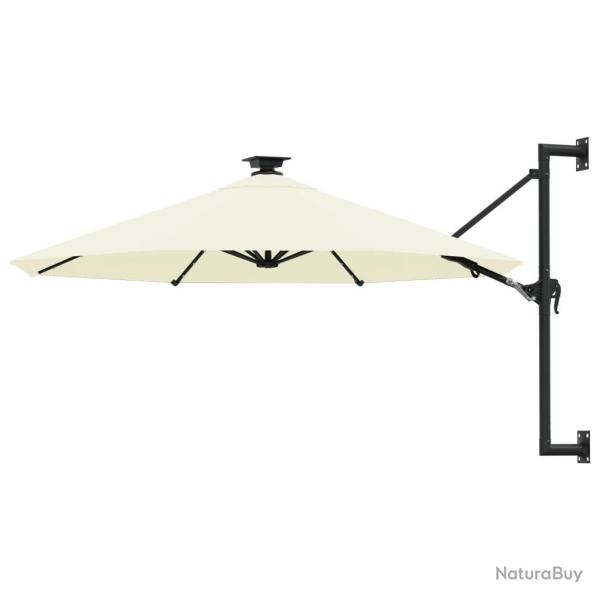 Parasol mural de jardin avec LED 300 cm sable