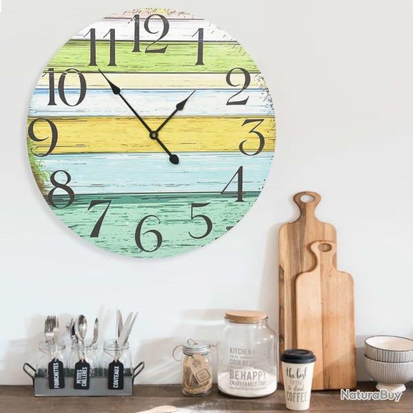 Horloge murale Multicolore 60 cm MDF