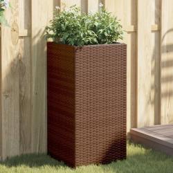 Jardini&egrave;res 2 pcs marron 40x40x80 cm r&eacute;sine tress&eacute;e