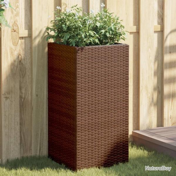 Jardini�res 2 pcs marron 40x40x80 cm r�sine tress�e