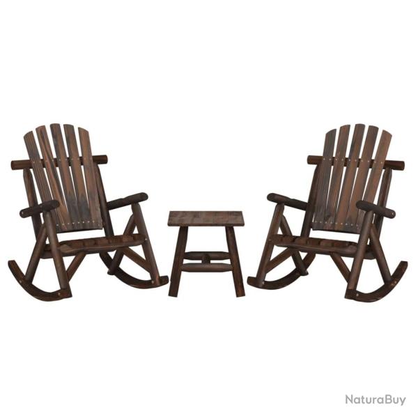 Ensemble de salon de jardin 3 pcs bois massif d'�pic�a