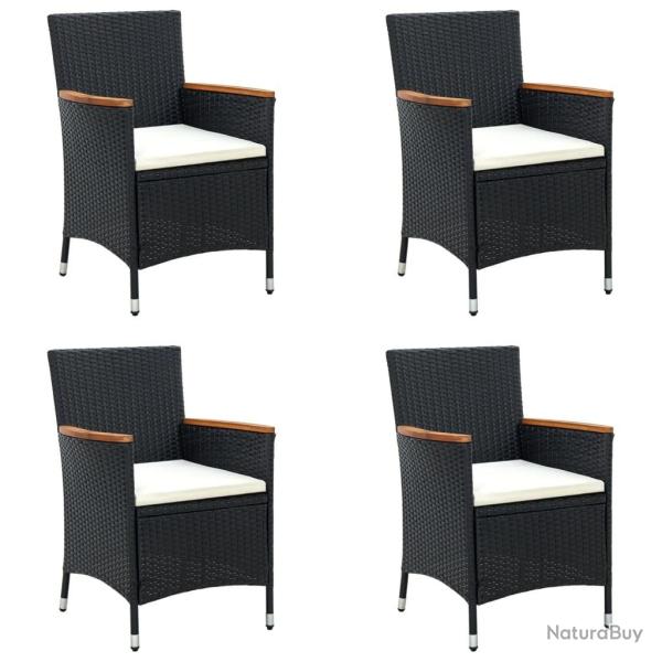 Chaises  manger de jardin lot de 4 Rsine tresse Noir