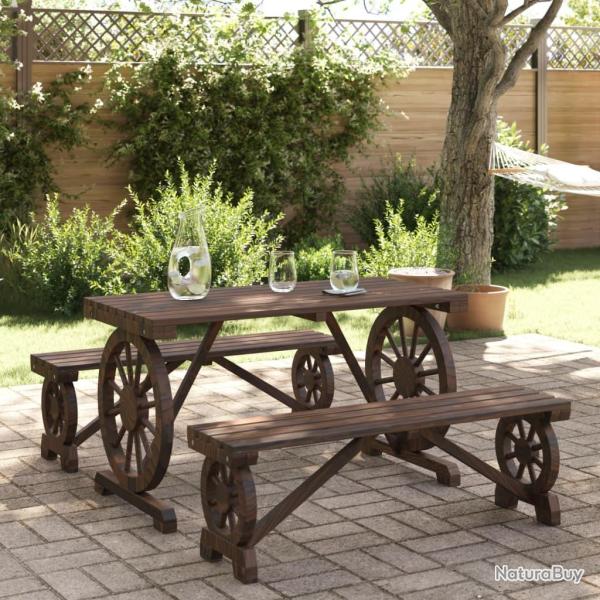 Ensemble � manger de jardin 3 pcs bois de sapin massif