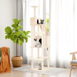 Arbre &agrave; chat avec griffoirs en sisal Cr&egrave;me 201 cm