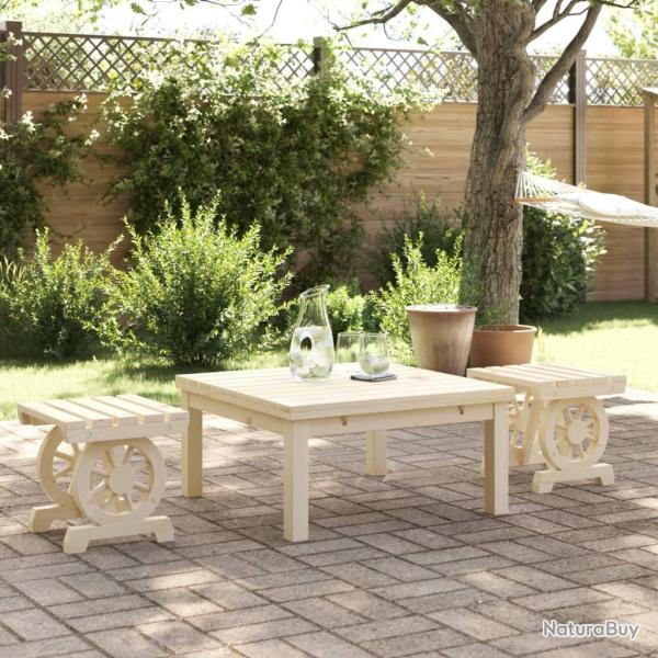 Repose-pieds de jardin lot de 2 bois de sapin massif