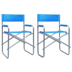 Chaises de metteur en sc&egrave;ne lot de 2 Acier Bleu
