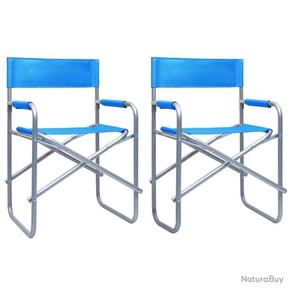 Chaises de metteur en sc�ne lot de 2 Acier Bleu