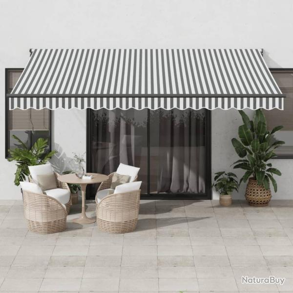 Auvent rtractable anthracite et blanc 4,5x3 m tissu/aluminium
