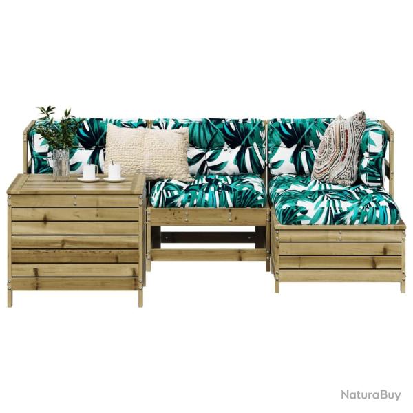 Salon de jardin 5 pcs bois de pin impr�gn�