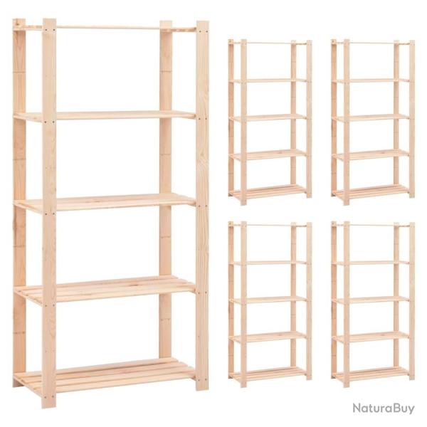 �tag�res de rangement � 5 niveaux 5 pcs 80x38x170 cm Pin 250 kg