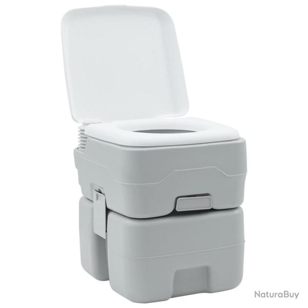 Toilettes Portables vitaXL Grises et Blanches en Plastique 20 L