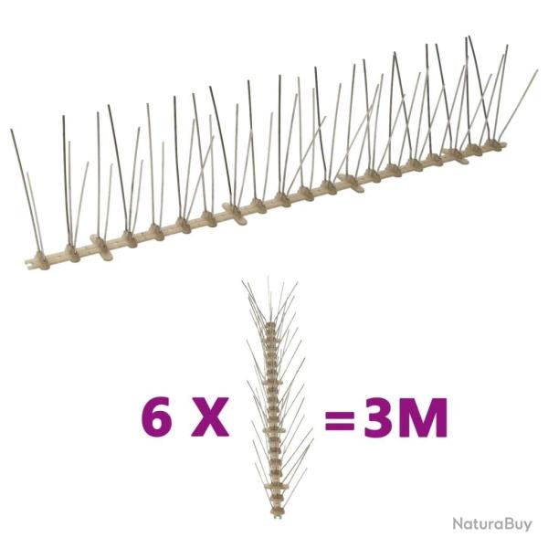 Ensemble de 6 pointes � 5 rang�es contre oiseaux Plastique 3 m