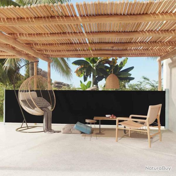 Auvent latral rtractable de patio 117x600 cm Noir