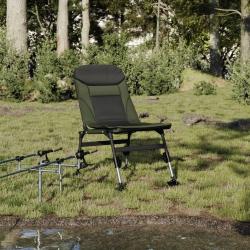 Chaise de p&ecirc;che avec pieds &agrave; boue r&eacute;glables pliable vert
