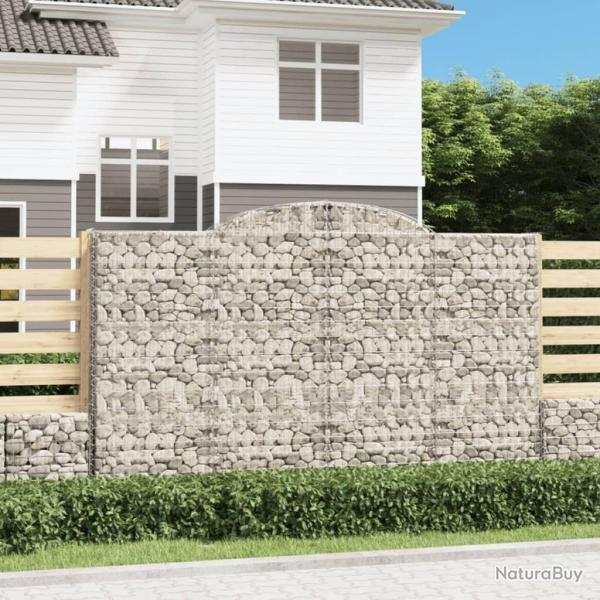 Paniers  gabions arqus 2 pcs 300x30x180/200 cm fer galvanis