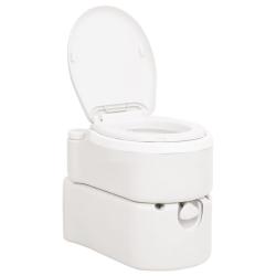 Toilette de camping int&eacute;gr&eacute;e blanc 24+17 L PEHD et PP