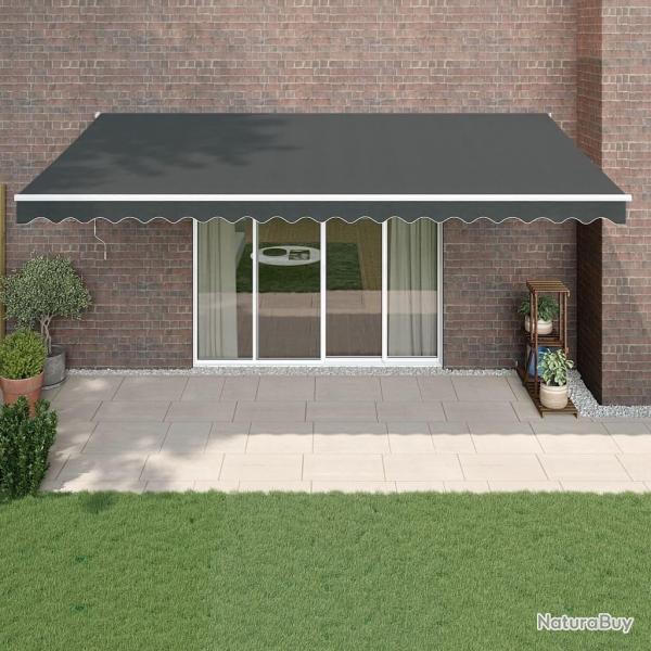 Auvent r�tractable anthracite 5x3 m tissu et aluminium