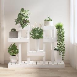 Support &agrave; plantes Blanc 104,5x25x77,5 cm Bois massif de pin