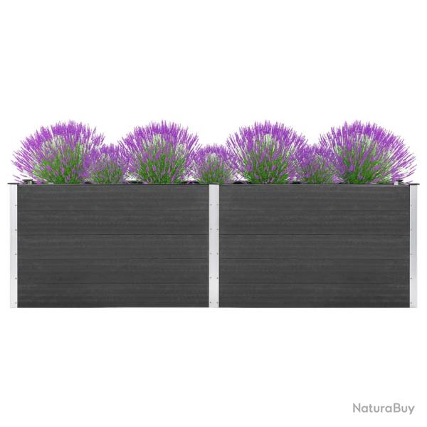 Lit surlev de jardin 200x100x91 cm WPC Gris