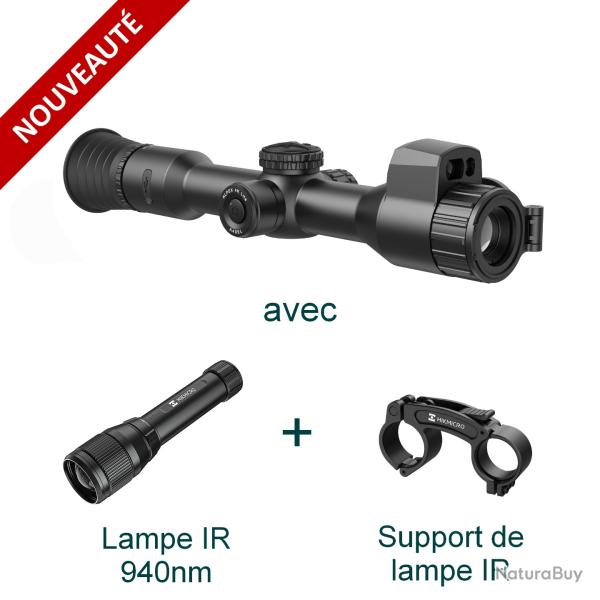 PACK Lunette jour et nuit HIKMICRO ALPEX 4K LITE A40EL t�l�m�tre + Lampe IR 940nm + Support de lampe