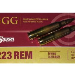 Cartouches GGG .223 Rem. HPBT 69gr - Lot de 100