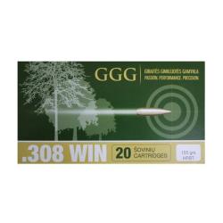 Cartouches GGG 308 Win. HPBT Match 155gr - Boite de 20