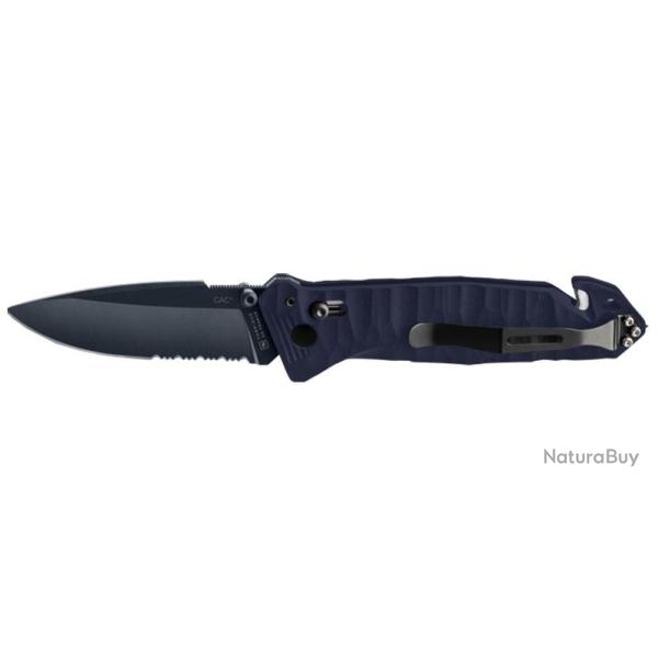 Couteaux pliants CAC S200 - 3 fonctions - Edition Bleue Bout rond TBOUTDOOR