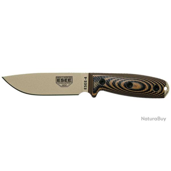 Couteaux fixes ESEE-4 - Lame D�sert - Coyote/Noir ESEE