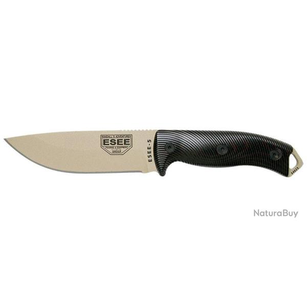 Couteaux fixes ESEE-5 Lame D�sert - Noir ESEE