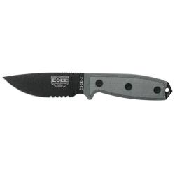 Couteaux fixes ESEE-3 - Noir - Lame Mixte - Pommeau modifi&eacute; ESEE