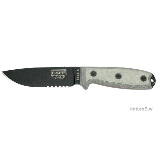 Couteaux fixes ESEE-4 - Lame Noire Mixte ESEE