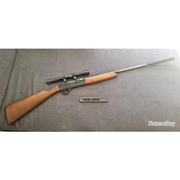 Carabine semi-automatique gevarm .22lr avec moderateur de son, lunette et chargeur 20 coups