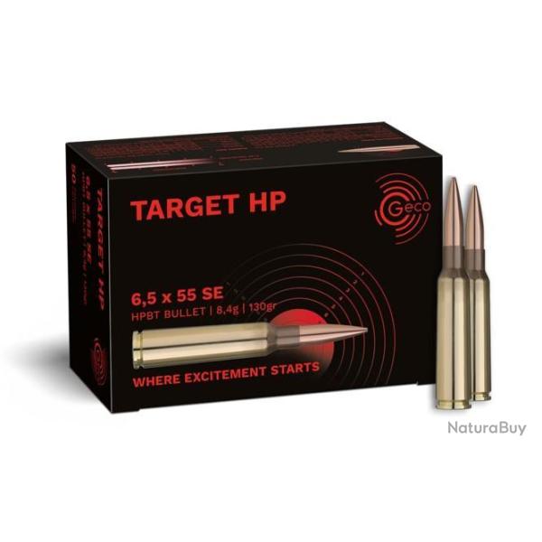 Munition Geco 6.5x55 SE Target HP 8.4g 130gr x2 boites
