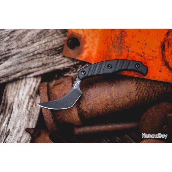 Couteau TOPS Ephyra Trailing Point Lame Acier 1095 Carbone Manche G-10 Noir Etui Kydex USA TPEPH01 -