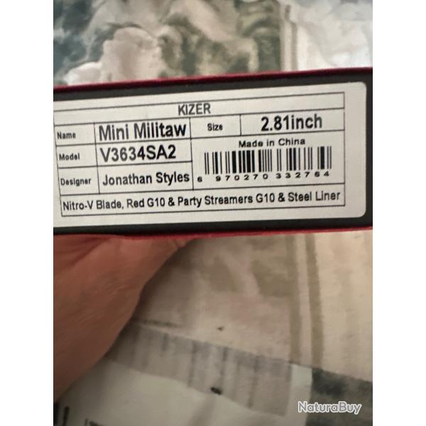 Couteau, kizer mini militaw