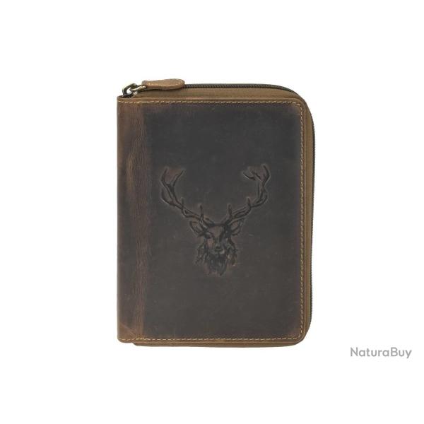 PORTE DOCUMENTS EN CUIR Motif CERF