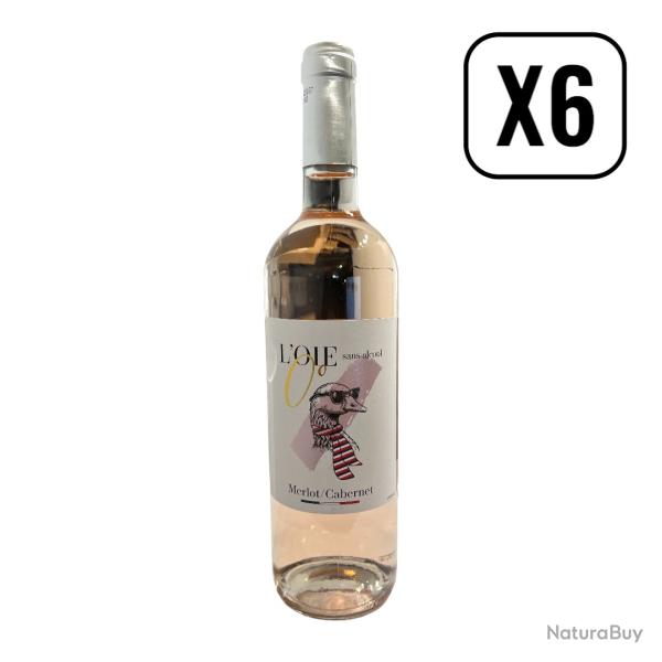 "L'Oie Z�ro" Sans Alcool, ros� Merlot - Cabernet Franc, le carton de 6 bouteilles