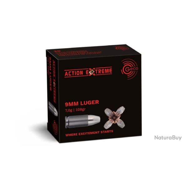 Munition Geco 9mm Luger Action Extreme 7g 108gr x2 boites