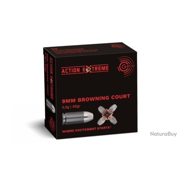 Munition Geco 9mm Browning Short Action Extreme 5.5g 85gr x2 boites