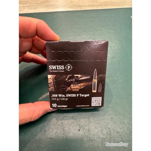 Munition swiss p Target 308win hpbt 168gr par 10