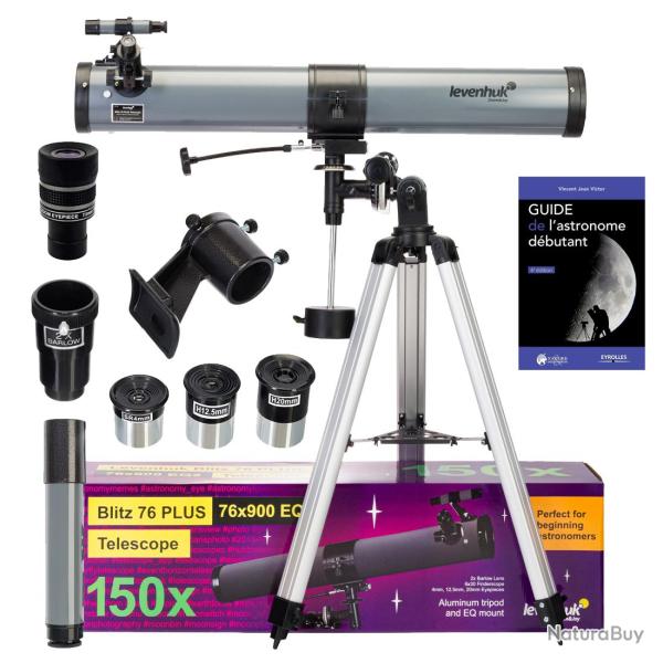 Pack T�lescope Levenhuk Blitz 76 Plus avec Zoom, Accessoires et Oculaires