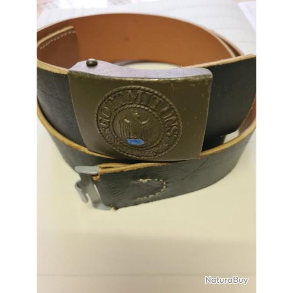 Ceinturon avec boucle de ceinturon Allemand WW2 en reproduction 110cm A25.1