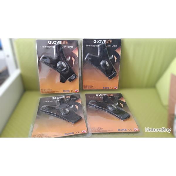 4x Gants lumineux LED Gants demi-doigts pour lumires extrieures Gants de pche Rparations urgence