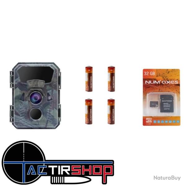 Pack Pi�ge photographique NUM'AXES PIE1066 + 4 piles AA LR6 + carte m�moire 32 Gb