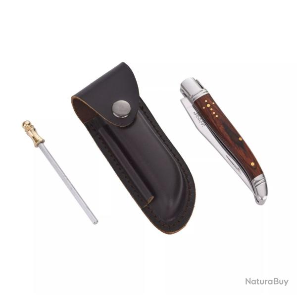 Laguiole HERITAGE Set couteau avec �tui cuir