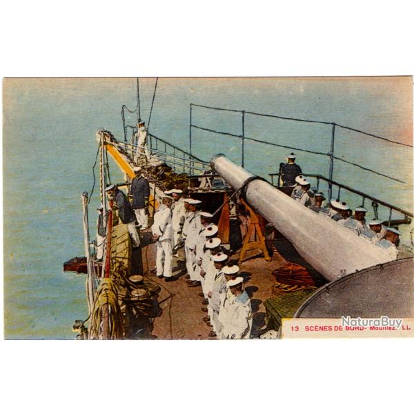 - CPA - MARINE  Militaire - 13 SC�NES DE BORD - Mouillez N�3059